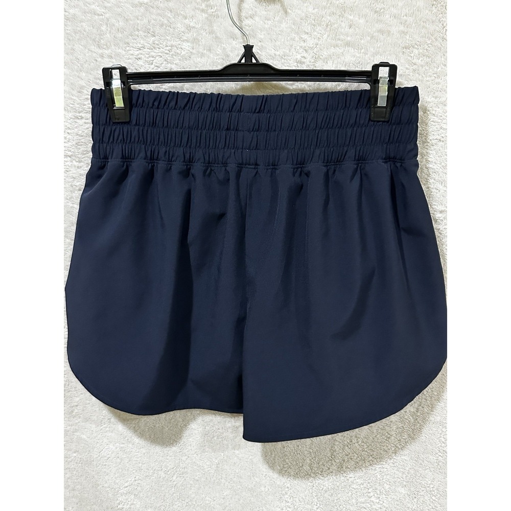 PELOTON Women's Navy Lined Polyester Spandex Gym Running Shorts Size M - Picture 3 of 8